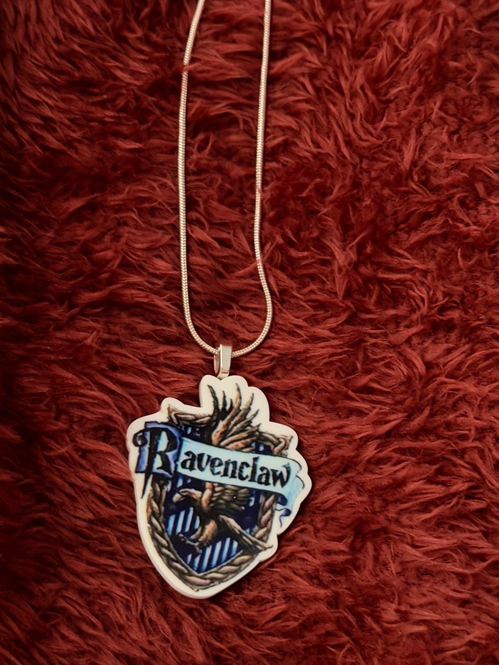 Ravenclaw Crest Blue Pendant Necklace - Women Jewelry
